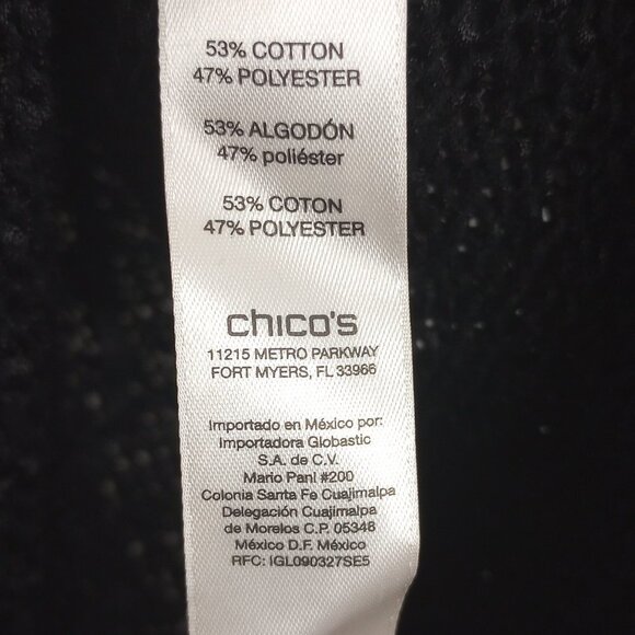 Chico's Glenda Asymmetrical Black Sweater Sz 1 - Picture 8 of 8